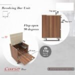 Modern Bar Cabinet | Liquor Mini Bar Design for Home | Small Space Mini Bar at Home | Living Room Bar Cabinet | Wine Cabinet on Wheels - Image 3