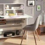 Bookshelf with Study Table – White Studying Table for Kids and Students with Storage Solutions | Modern Design of Computer Table Furniture