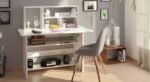 Bookshelf with Study Table – White Studying Table for Kids and Students with Storage Solutions | Modern Design of Computer Table Furniture