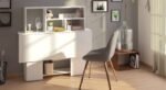 Bookshelf with Study Table – White Studying Table for Kids and Students with Storage Solutions | Modern Design of Computer Table Furniture - Image 2