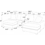 5 Piece Green Sofa Set – 5 Seater Green Sectional Sofa Set in Corduroy Upholstery - Image 2
