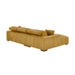 Yellow 3 Seater Sofa Set – L Shape 2 Piece Sectional Sofa Set with Chaise and 5 Cushioned Pillows - Image 4