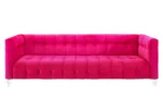 Chesterfield Pink Sofa – 3 Seater Velvet Sofa with 2 Toss Pillows | Upholstery Luxury Sofa for Living Room - Image 2
