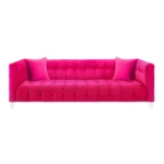 Chesterfield Pink Sofa – 3 Seater Velvet Sofa with 2 Toss Pillows | Upholstery Luxury Sofa for Living Room - Image 4