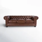3 Seater Brown Leather Sofa – Luxury Chesterfiled Sofa for Living Room | Handmade Sofa for Premium Luxury - Image 2