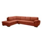 L Shape Leather Sofa and Chaise – Brick 4 Seater Sectional Sofa Set - Image 2