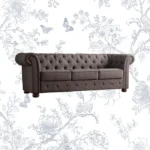French Boucle 3 Seater Curved Lounge Sofa for Living Room – Luxury Chesterfield Sofa for Premium Homes - Image 3