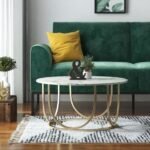 Modern Coffee Table Design for Living Room – Marble Top Coffee Table in Stainless Steel - Image 2