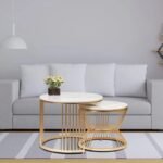 Luxury Coffee Table Design For Elegant Look | White Marble Top Nesting Centre Table For Living Room - Image 2