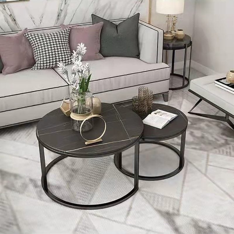 IMG-20240107-WA0009-1.jpg Black Coffee Table Design for Living Room Decor | Set of 2 Round Coffee Table - Image 1