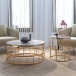 Coffee Table for Small Spaces – Marble Top Coffee Table Set for Living Room