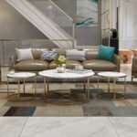 Coffee Table for Living Room Set of 3 | White Marble Top Centre Table for Drawing Room | Large Center Table for Space Utilization - Image 2