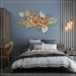 Metal Art Decor for Walls – Rust Free Floral Wall Hanging Decorative | Attractive Bedroom Wall Decor in Rust Free Metal | Handmade Wall Accent for Bedrooms