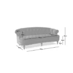Olive Green Rolled Arm Chesterfield Sofa – Tuffed Button Upholstery Olive Green 3 Seater Sofa for Living Room - Image 3