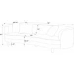 Ginger Corduroy 3 Seater Curved Sofa for Living Room with 4 Matching Comfortable Pillows - Image 2