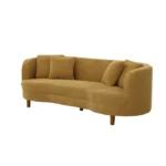 Ginger Corduroy 3 Seater Curved Sofa for Living Room with 4 Matching Comfortable Pillows - Image 4