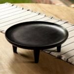 Midnight Mango Wooden Platter | Black Serving Platter for Hotels and Restaurants | Hot Dish Salver Trencher | Handcrafted Kitchen Essential