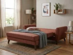 Premium Reddish Brown Fabric Sofa Bed | Foldable 3-SeaterSofa Cum Bed - Image 2