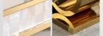 4 Seat Dining Table Set | Dining Table Design for Modern Decor | 4 Seater Dining Table with Chairs in Stainless Steel Golden Base | Dining Room Decor - Image 7
