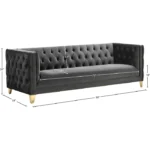 3 Seater Chesterfield Velvet Sofa – Grey Luxury Sofa for Every Living Rooms - Image 2