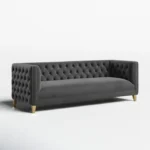 3 Seater Chesterfield Velvet Sofa – Grey Luxury Sofa for Every Living Rooms - Image 3
