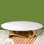 Monala Centre Table for Living Room – Designer Coffee Table in Stainless Steel | White Marble Top Centre Table Design for Luxury Look | Modern Design Coffee Table for Drawing Room