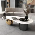 Marble Top Centre Table – Unique Center Table Design for Modern Living Room with Italian Composite Marble Top
