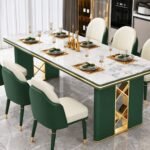 Luxury Modern 6 Seater Dining Table Set with Chairs | Italian Marble Top Dining Table | Elegant Designer Dining Furniture - Image 4