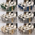 Luxury Modern 6 Seater Dining Table Set with Chairs | Italian Marble Top Dining Table | Elegant Designer Dining Furniture - Image 5