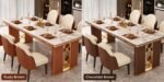 Luxury Modern 6 Seater Dining Table Set with Chairs | Italian Marble Top Dining Table | Elegant Designer Dining Furniture - Image 2