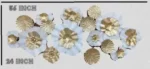 Floral Metal Wall Art Hangings – Santa White Floral Leaf Metallic Decor
