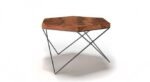 Abstract Metal Coffee Table for Living Room | Wooden Top Tea Table Design for Vintage Look | Round Teapoy Table for Drawing Room - Image 4