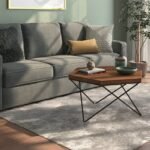 Abstract Metal Coffee Table for Living Room | Wooden Top Tea Table Design for Vintage Look | Round Teapoy Table for Drawing Room
