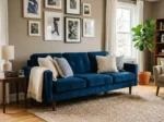 Premium Blue 3 Seater Sofa – Modern Design Cushion Sofa - Image 2