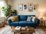 Premium Blue 3 Seater Sofa – Modern Design Cushion Sofa