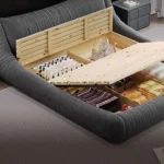 King Size Bed with Storage and Mattress – Canadian Low Floor Bed Back Side Design - Image 3