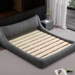 King Size Bed with Storage and Mattress – Canadian Low Floor Bed Back Side Design - Image 4