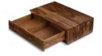 Coffee Table Teak Wood with Drawers | Low Height Wooden Center Table for Living Room | Deeper & Longer Drawers for Storage | Tea Table Design Centre Table for Drawing Room - Image 2