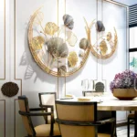 Wall Accents for Home Decoration – Pack of 2 Metal Art Decor | Luxury Golden Wall Decor for Living Room - Image 2