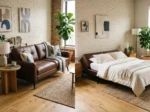 Convertible Modern Leather Futon Sofa Cum Bed - Image 2