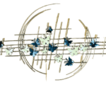 Metal Decor for Walls – Modern Designer Wall Hanging in Golden Base with Butterflies | Durable Metal Wall Art