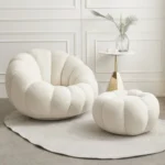 Single Couch Chair with Ottoman in High Density Memory Foam Cushion - Image 4