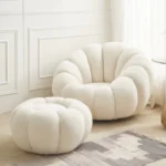Single Couch Chair with Ottoman in High Density Memory Foam Cushion