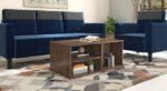Engineered Wood Coffee Table for Drawing Room | 3 Shelves for Storage and Table Decor | Handcrafted Center Table for Living Room Decor