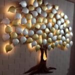 Backlit Metal Wall Hanging – Metallic Wall Decor with LED | 58*27 Inches – 4kg | Metal Windy Tree Wall with Lights