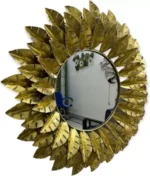 Designer Wash Basin Mirrors for Walls – Golden Leaves Wash Basin Mirror Design for Luxury Look - Image 2
