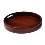 Handmade Wooden Serving Tray – Classic Round Handmade Wooden Tray for Every Home