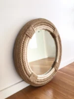 Wall Decoration Mirrors – Lightweight Brown Decorative Mirror for Wall | Wash Basin Mirror Design for Durability - Image 2