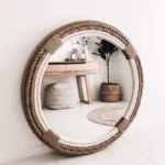 Wall Decoration Mirrors – Lightweight Brown Decorative Mirror for Wall | Wash Basin Mirror Design for Durability