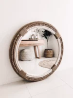 Wall Decoration Mirrors – Lightweight Brown Decorative Mirror for Wall | Wash Basin Mirror Design for Durability